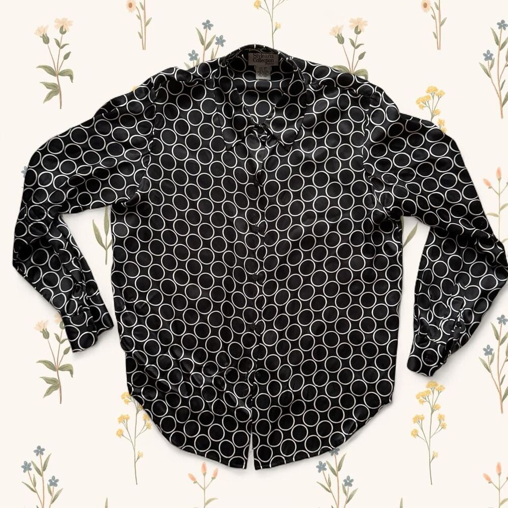 100% Silk Vintage Y2K Workwear Blouse Size: 8P